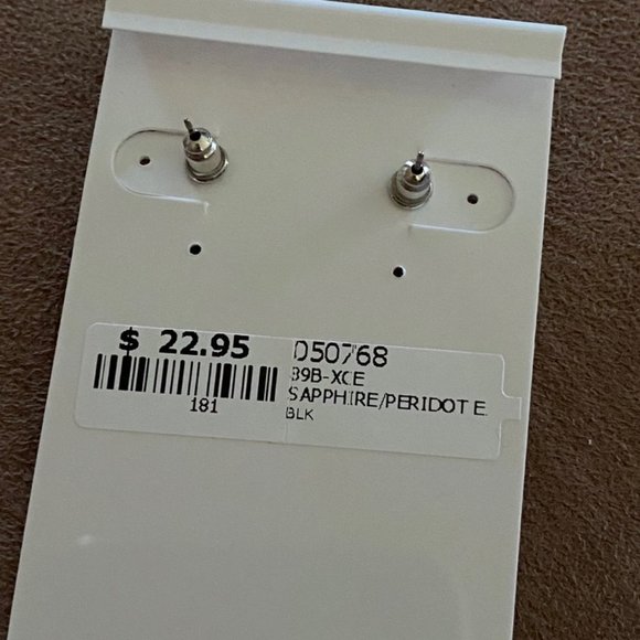 Kristina Collection Handmade Bohemian Glass Peridot Post Earrings - Picture 3 of 3